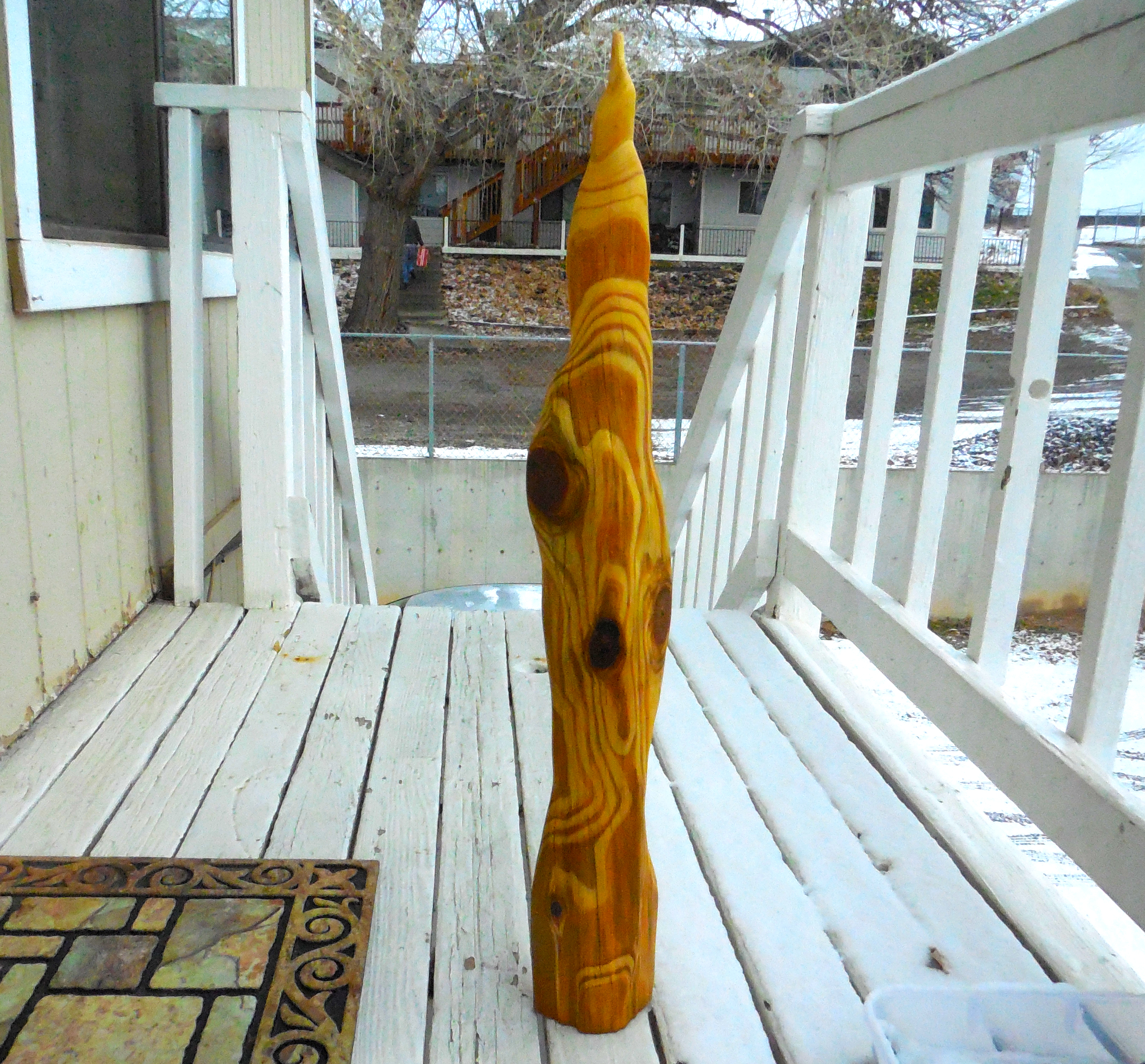 Sculpted White Pine Monument