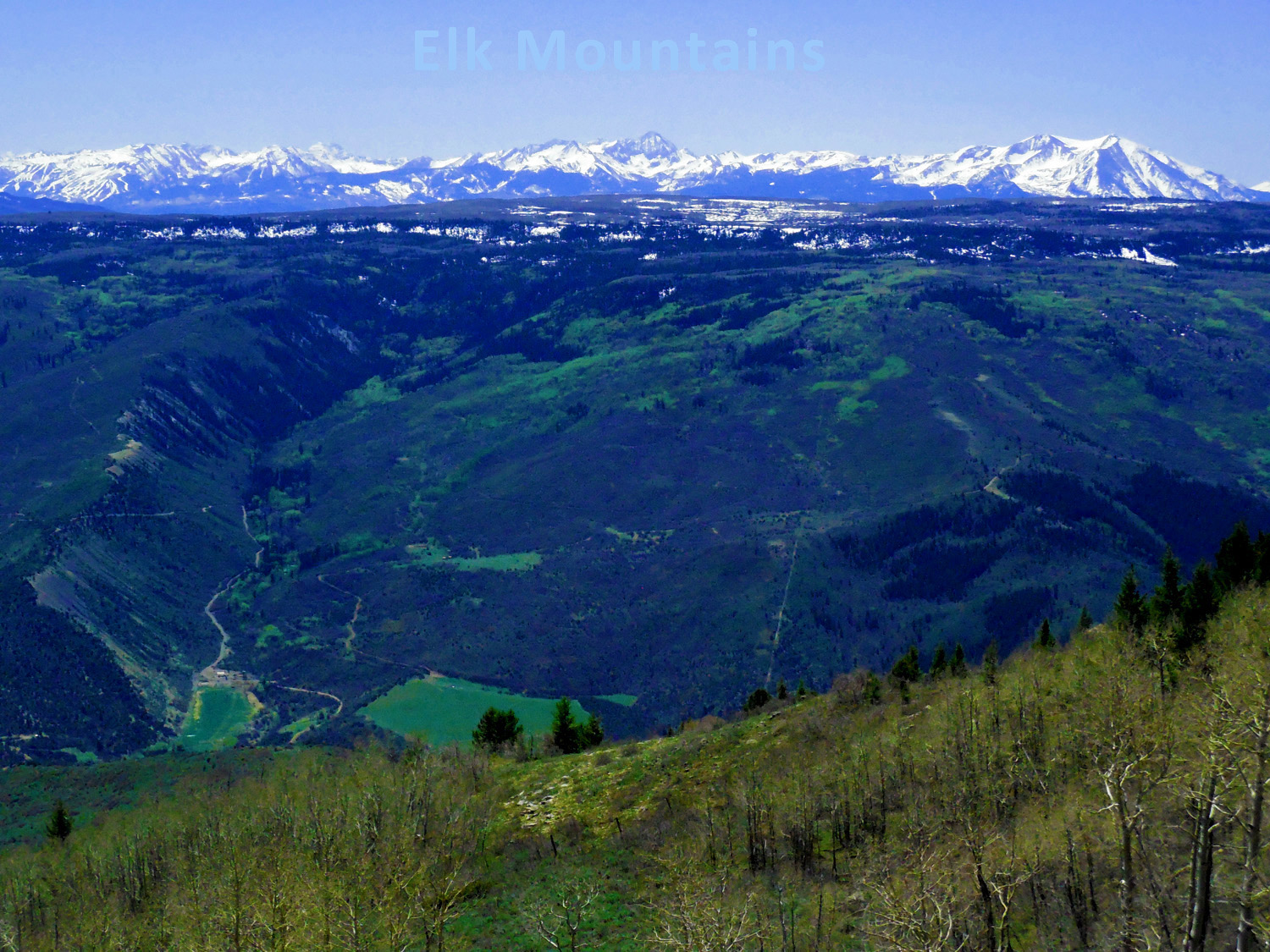 Elk Mountains from Coffee Pot Road at the south end of the Flat Tops